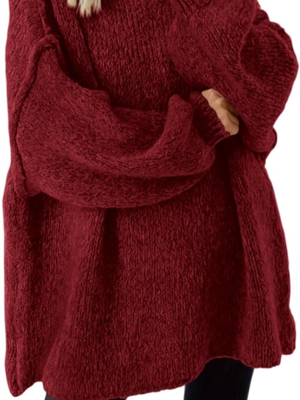 Women's Burgundy Turtleneck Pullover Sweater